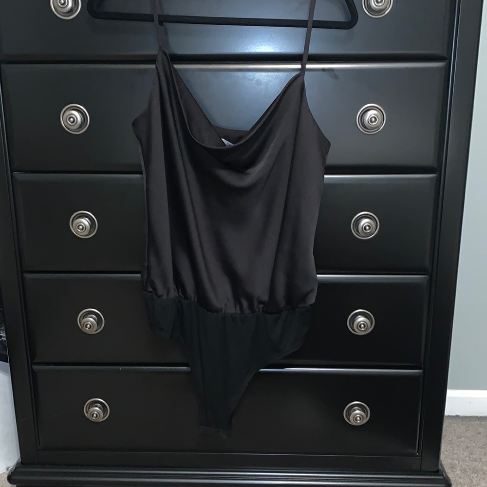 Black Cowl Neck Bodysuit